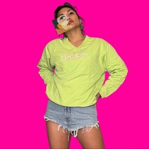 VINTAGE ESPRIT LIME GREEN SWEATER